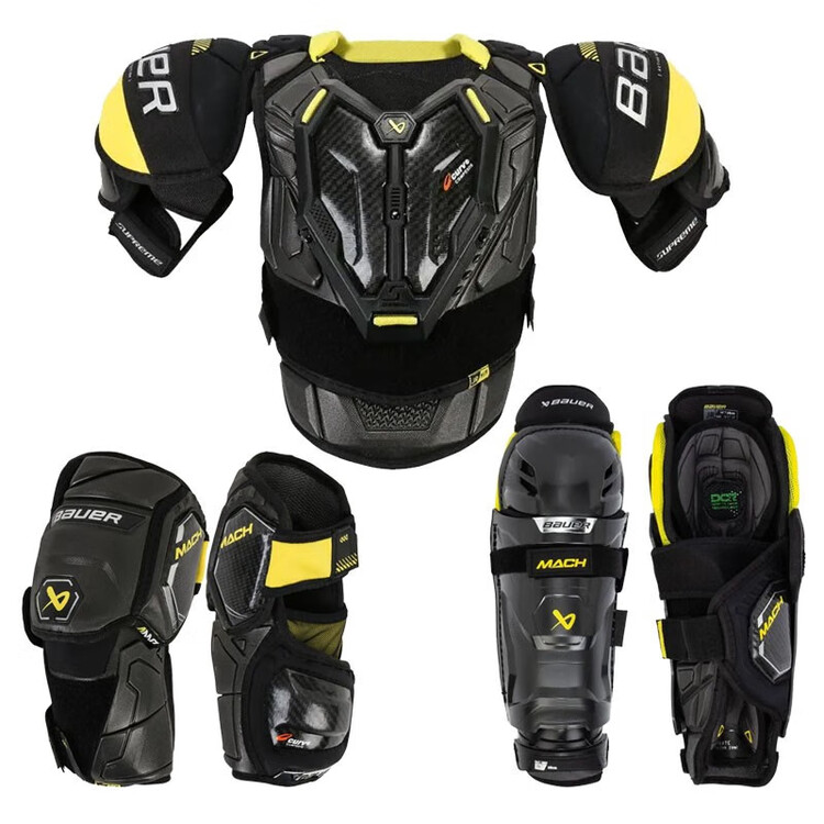 

BAUER Новый набор защитной экипировки MACH Youth Competition-Level для хоккея: нагрудник, щитки и налокотники, размер S, три предмета