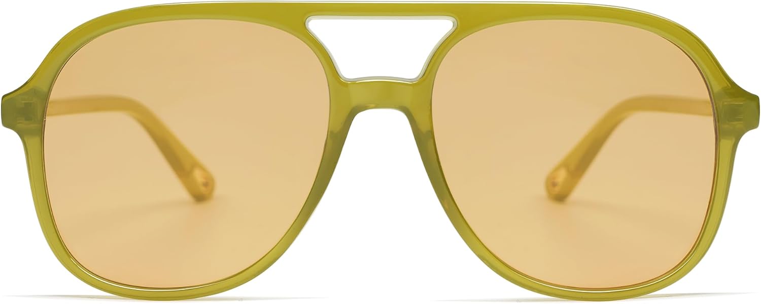 

Ретро поляризованные солнцезащитные очки-авиаторы для женщин и мужчин, винтажные, с двойной перемычкой, квадратной формы, модель AP3606 Appassal, C6 Green Frame/Light Brown Lens