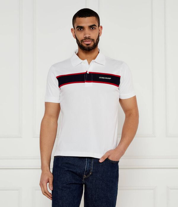 

Рубашка поло Regular fit Guess Jeans, белый