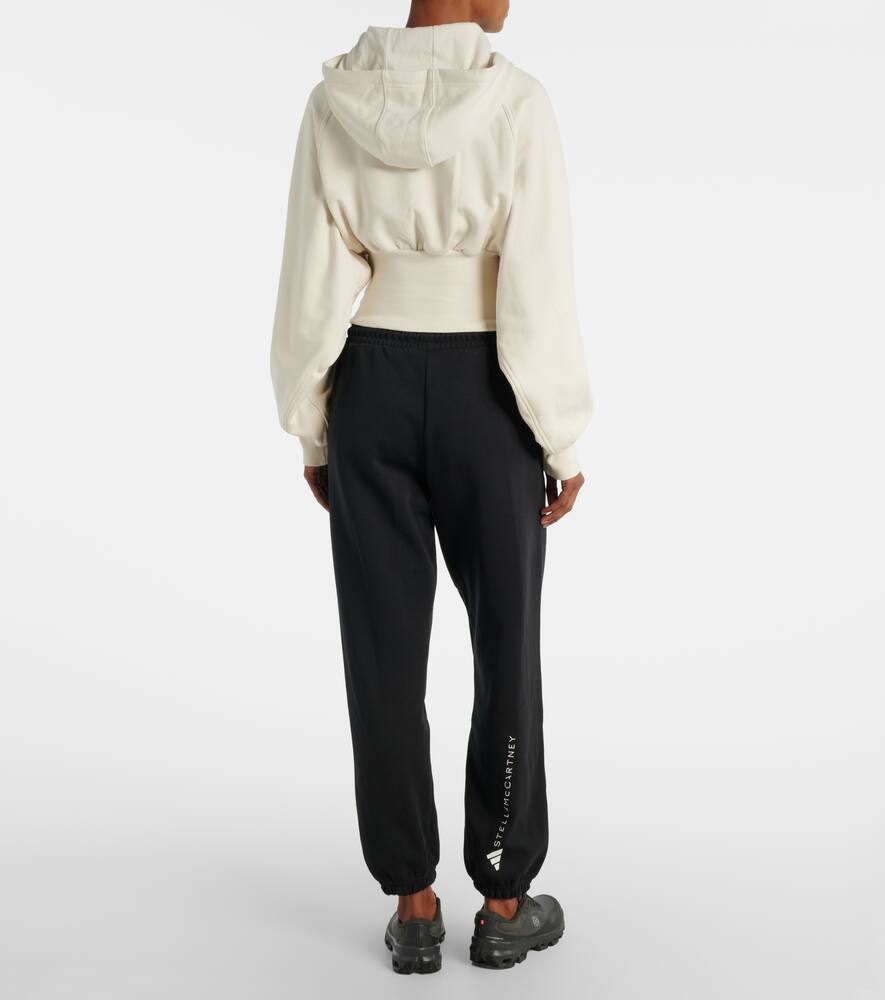 Кропированный хлопковый худи из френч терри Adidas by Stella McCartney, Almond Milk-Smc — фото 3