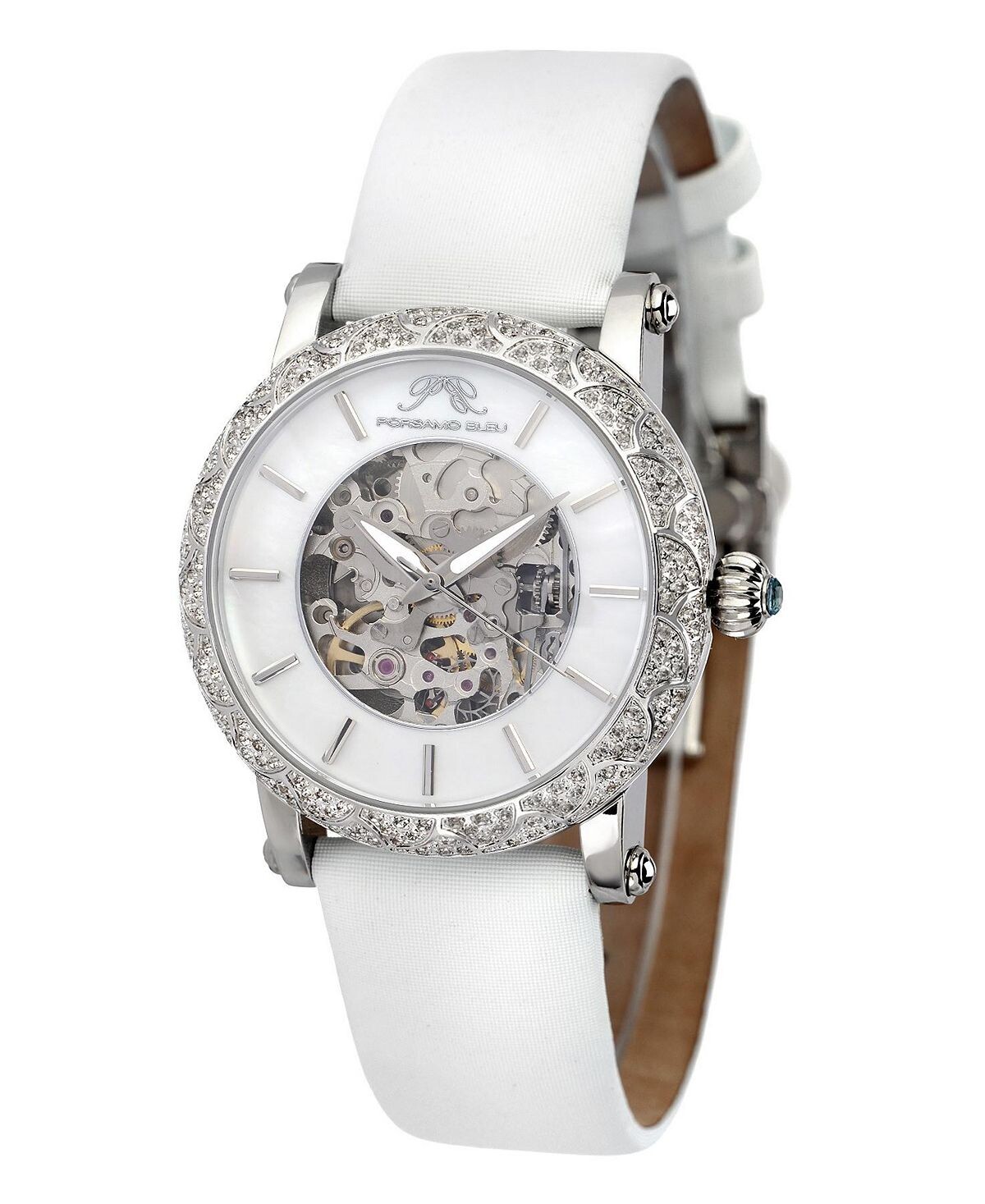 

Женские автоматические часы Liza с атласным кожаным ремешком 691ALIL Porsamo Bleu, белый