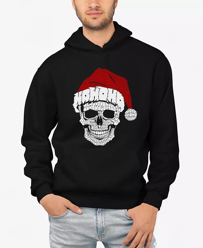 

Мужская толстовка с капюшоном Santa Skull Word Art La Pop Art, черный