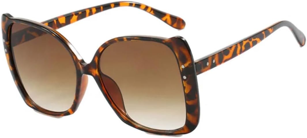 

Модные женские солнцезащитные очки для путешествий в оправе, мужские солнцезащитные очки большого размера для вождения, очки с защитой от УФ-излучения UV400 VVTWSSW, Leopard Gradient Tea