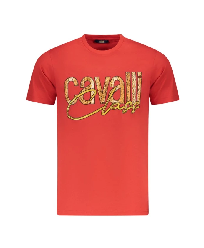 

Красная хлопковая мужская футболка Cavalli Class, оранжевый