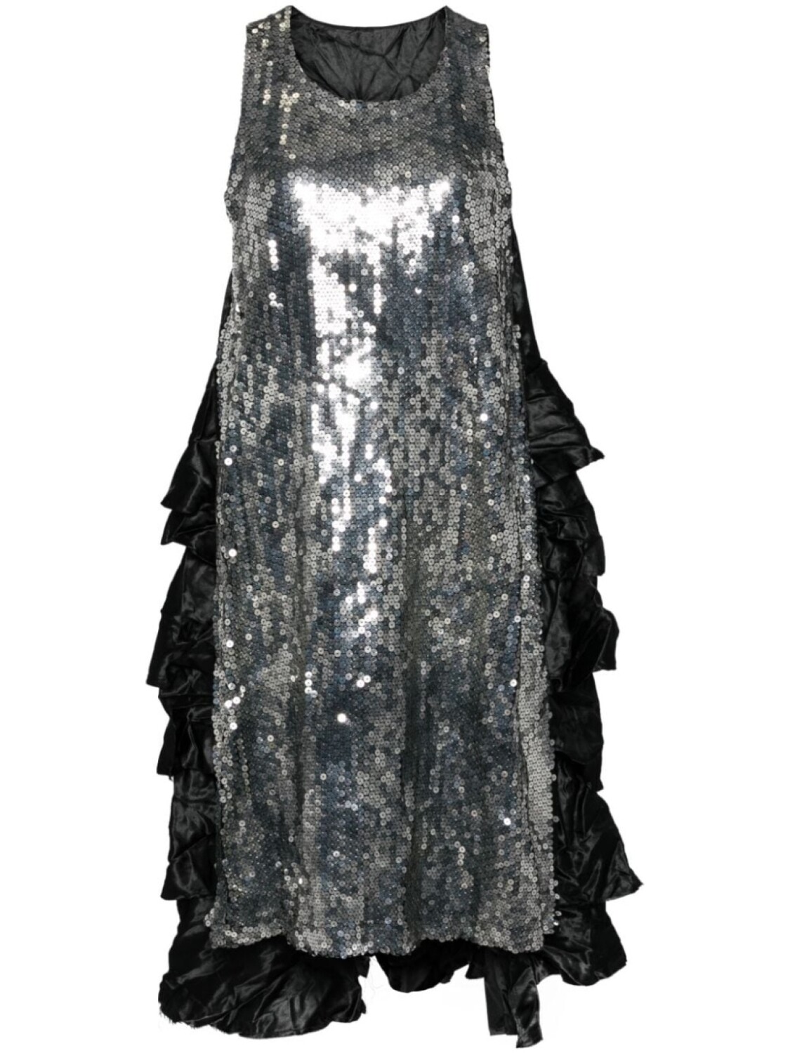 

Black Comme Des Garçons платье с пайетками и оборками, серебристый