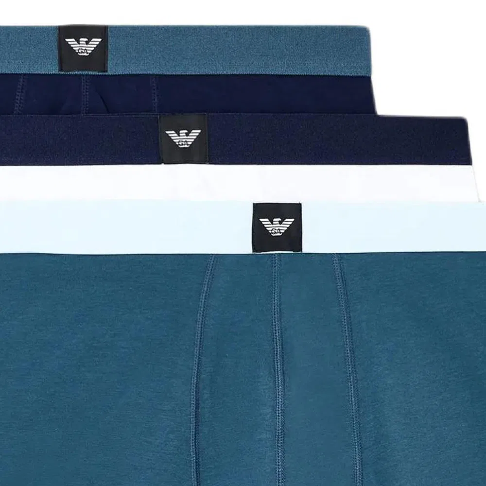 Боксеры EMPORIO ARMANI 3 шт темно-синий+серо-голубой+белый — фото 4