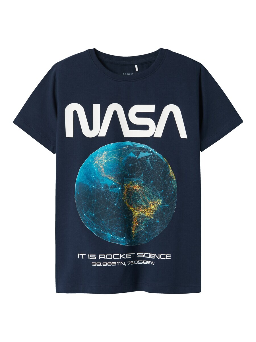

Футболка NAME IT Shirt NKMDADE NASA, цвет navy/neon blue