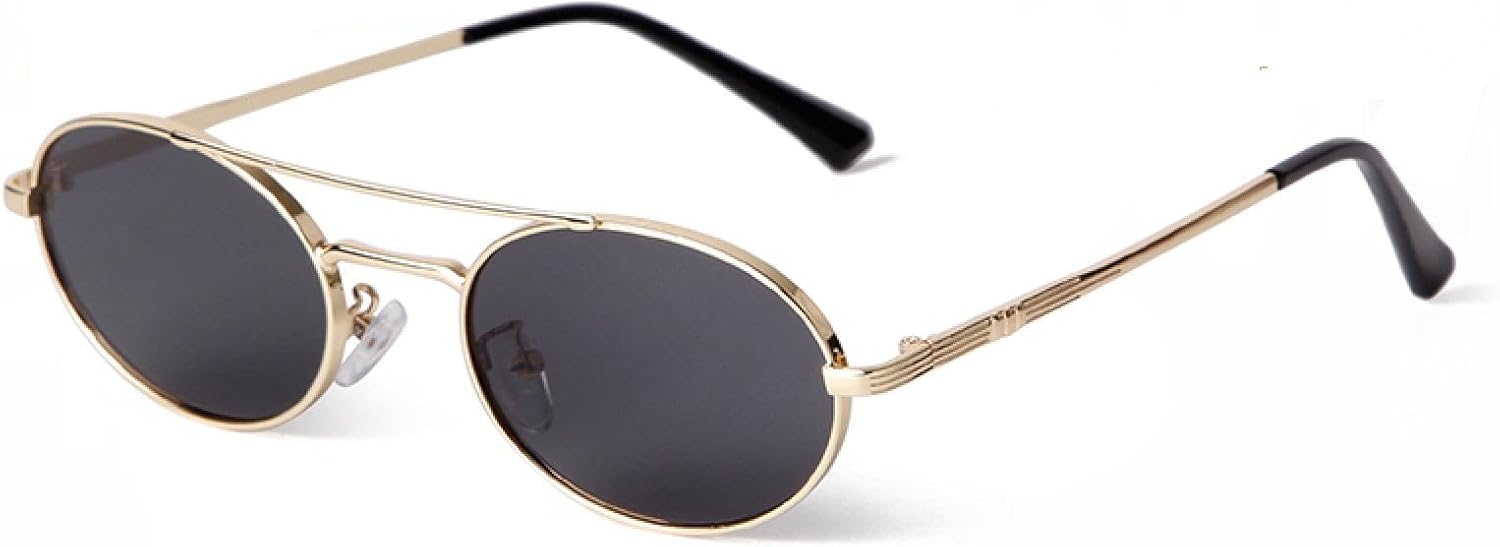 

Винтажные ретро-солнцезащитные очки в стиле стимпанк овальной формы для женщин, защита от УФ-излучения UV400, черные металлические, маленькие солнцезащитные очки для женщин и мужчин WNCKSQ, C2