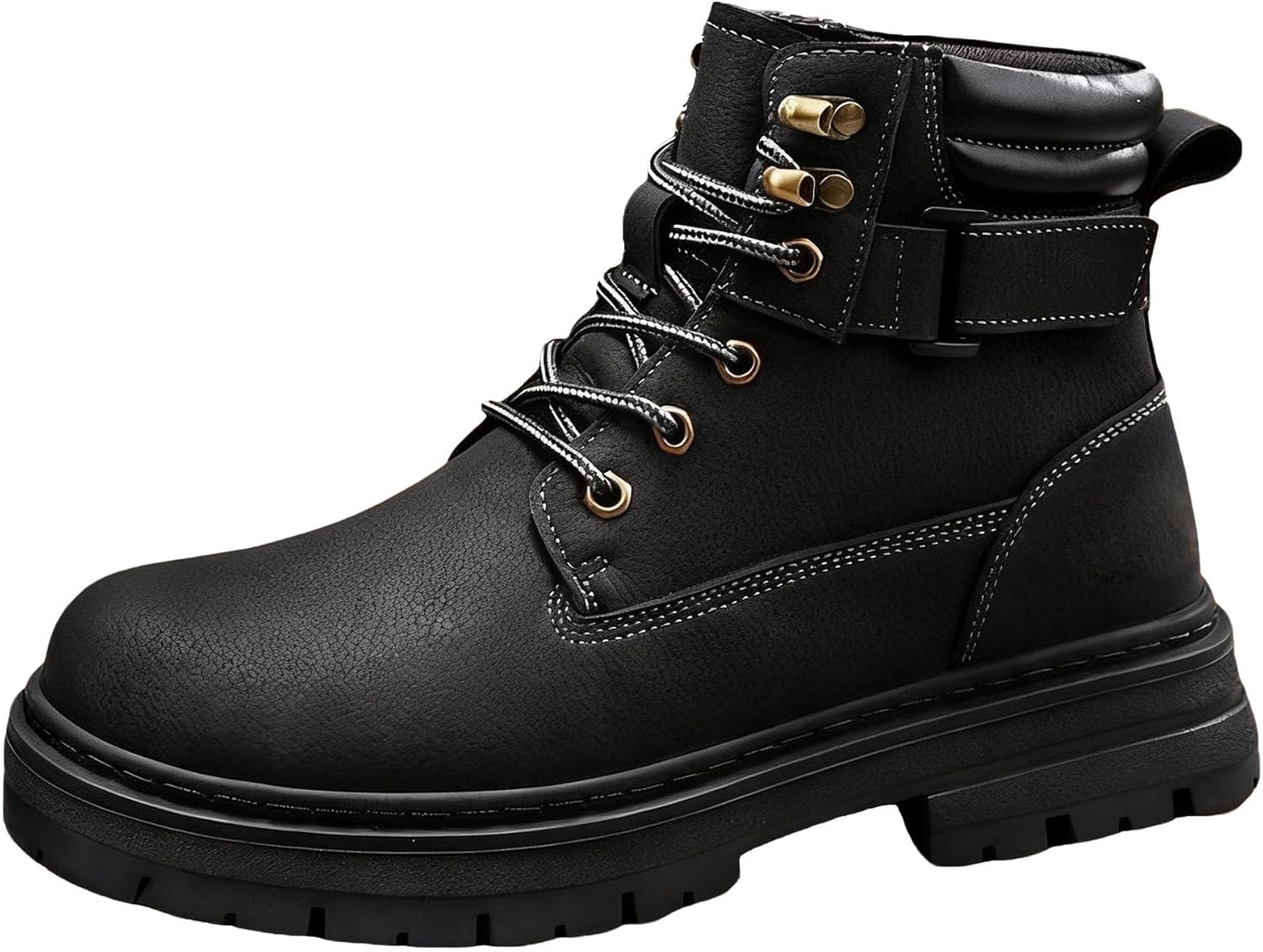 

Мужские винтажные кожаные мотоциклетные ботинки NXNBHSL с шнуровкой, классический круглый носок, противоскользящая платформа, блочный каблук, ботинки до щиколотки для повседневной носки, вечеринок и езды, ботинки-чукка, черный