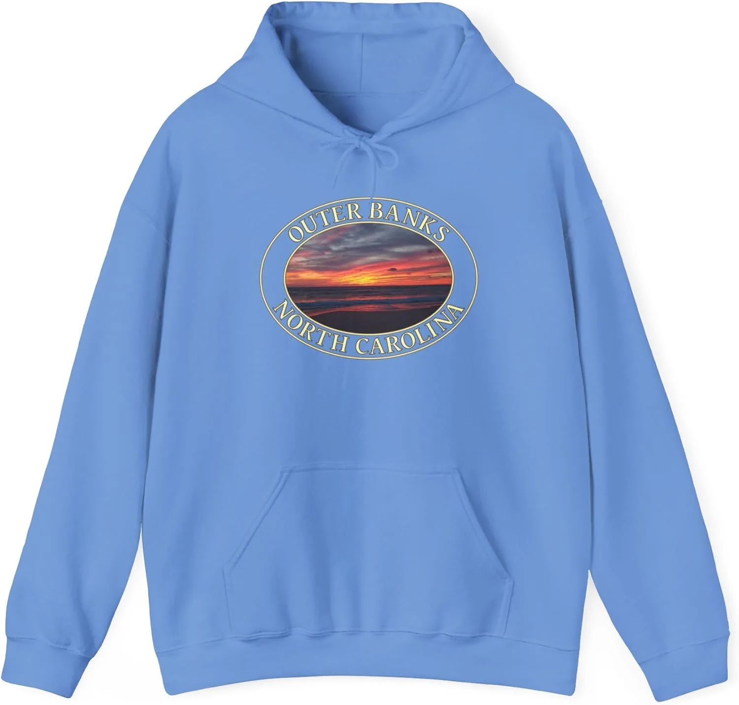Худи Outer Banks Sunrise - Толстовка с принтом побережья Северной Каролины - Пуловер GentleSeas Ocean Horizon - Подарок для любителя пляжа GENERIC, синий