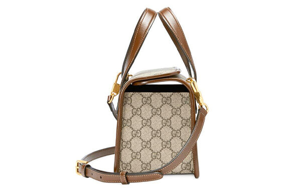 Женская сумка Gucci Horsebit 1955 Mini, коричневая — фото 4