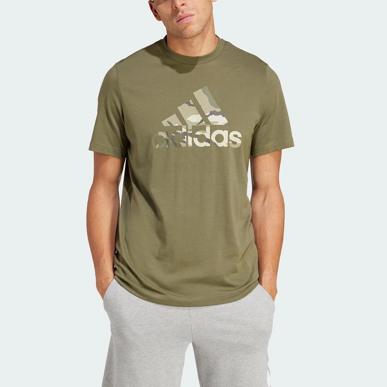 Футболка Adidas Camo Bos Graphic с коротким рукавом, оливковый — фото 4