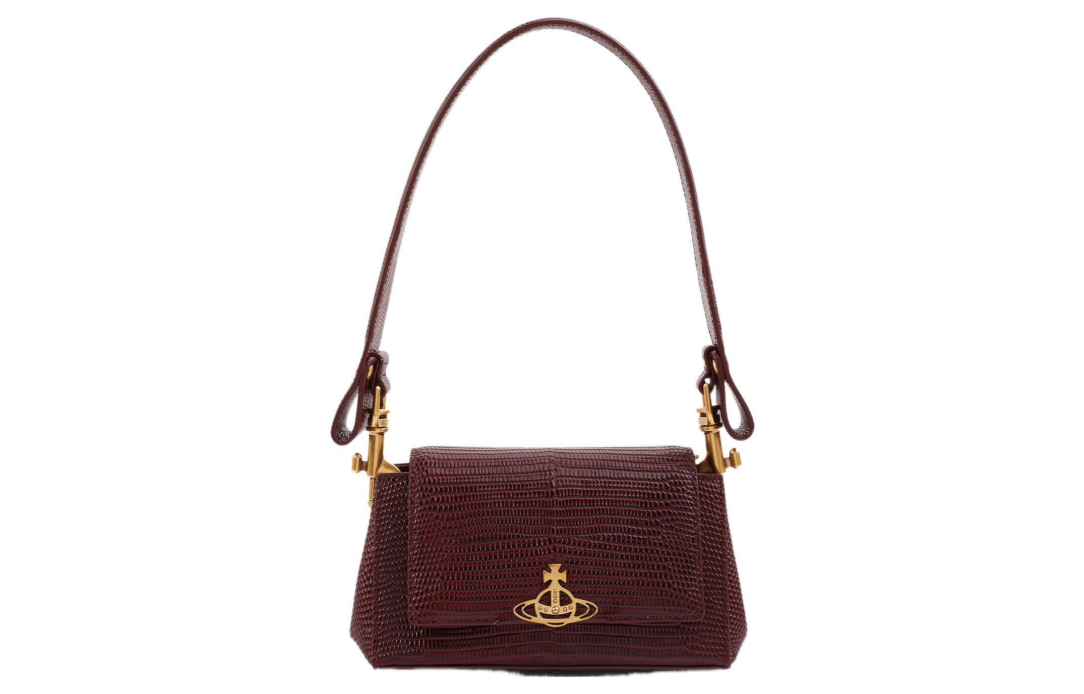 

Сумка через плечо Vivienne Westwood из телячьей кожи женская бордовая