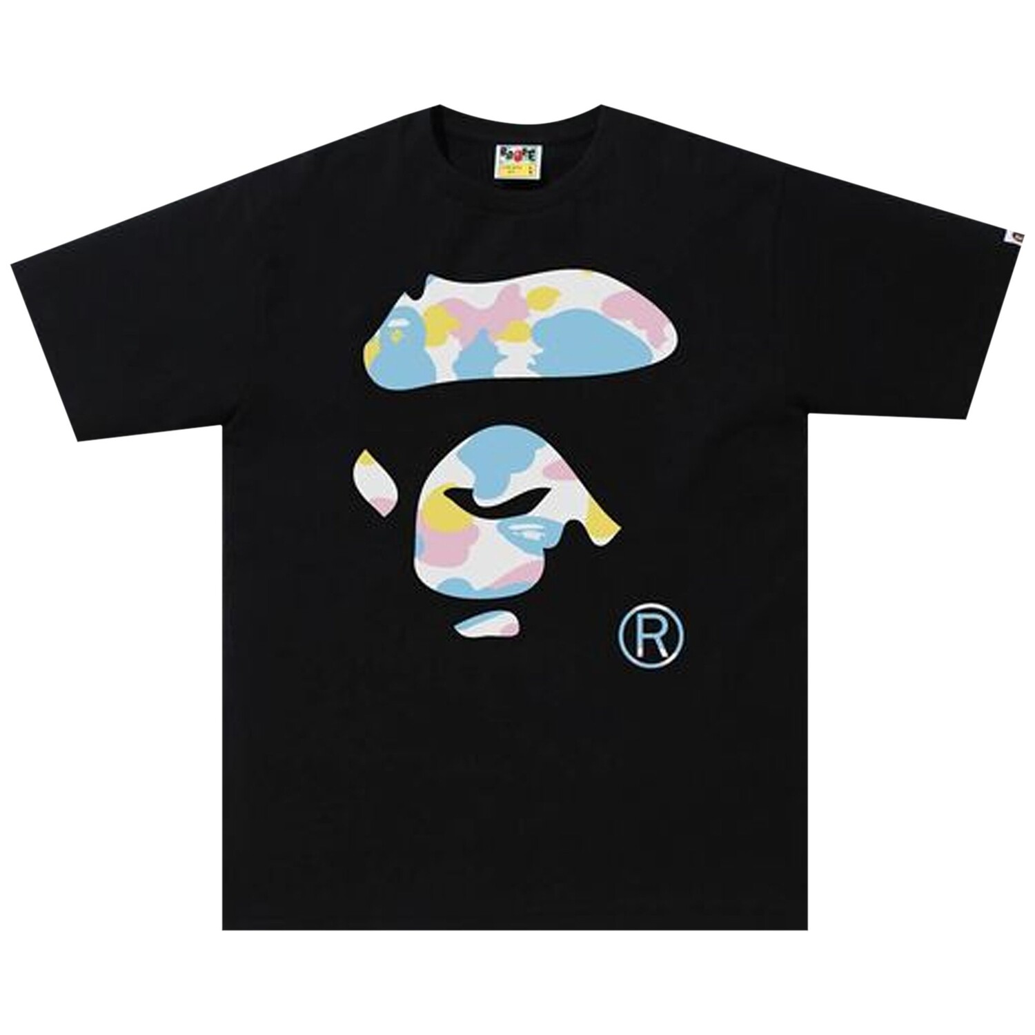 

BAPE New Multi Camo Ape Face Футболка, черная