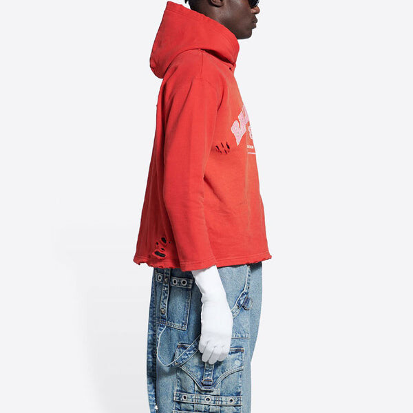 Толстовка maison cropped hoodie 'cardi red' Balenciaga, красный — фото 4