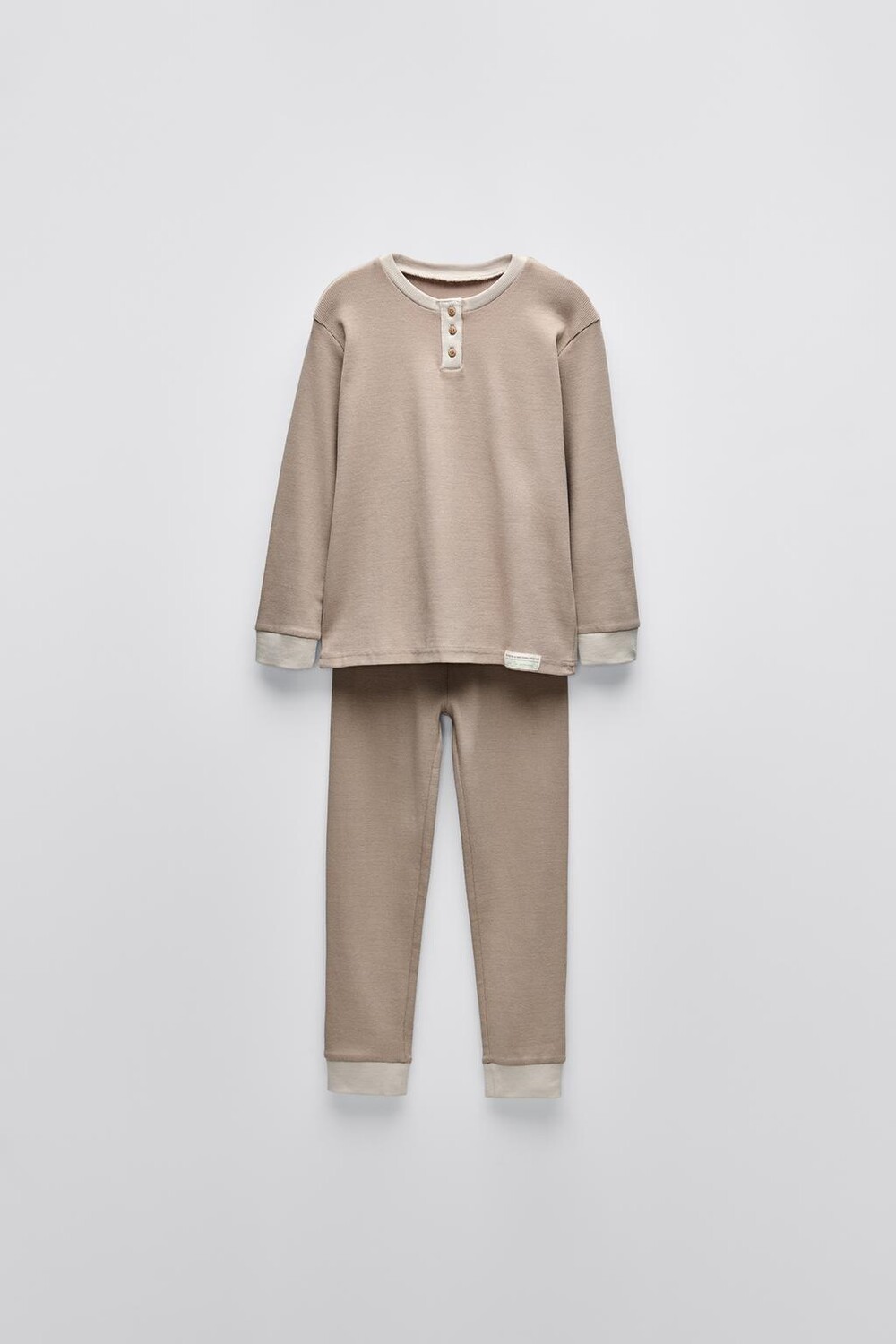 

6-14 лет/однотонная пижама henley ZARA, бежевый
