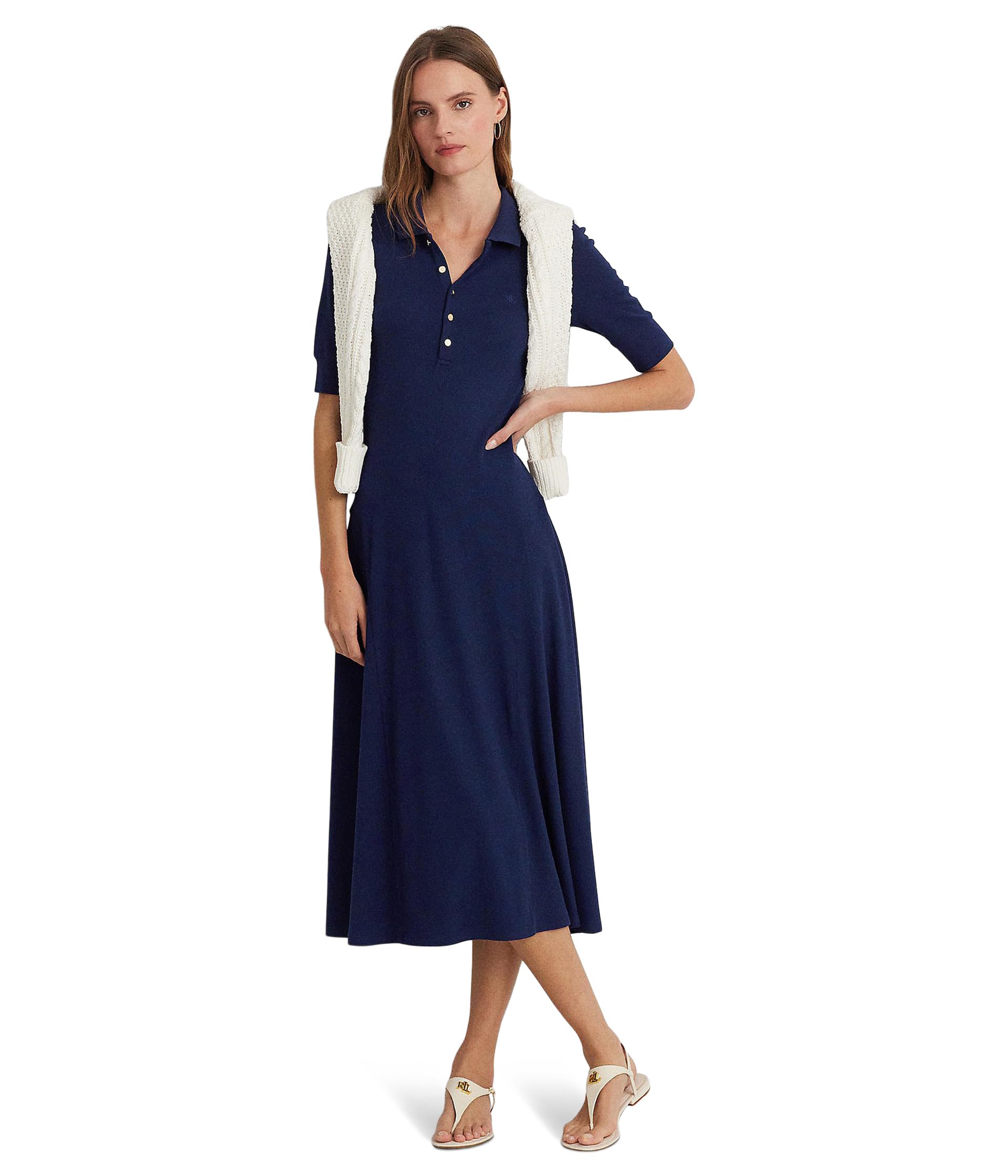 

Платье Lauren Ralph Lauren Cotton-Blend Polo Dress, цвет Refined Navy