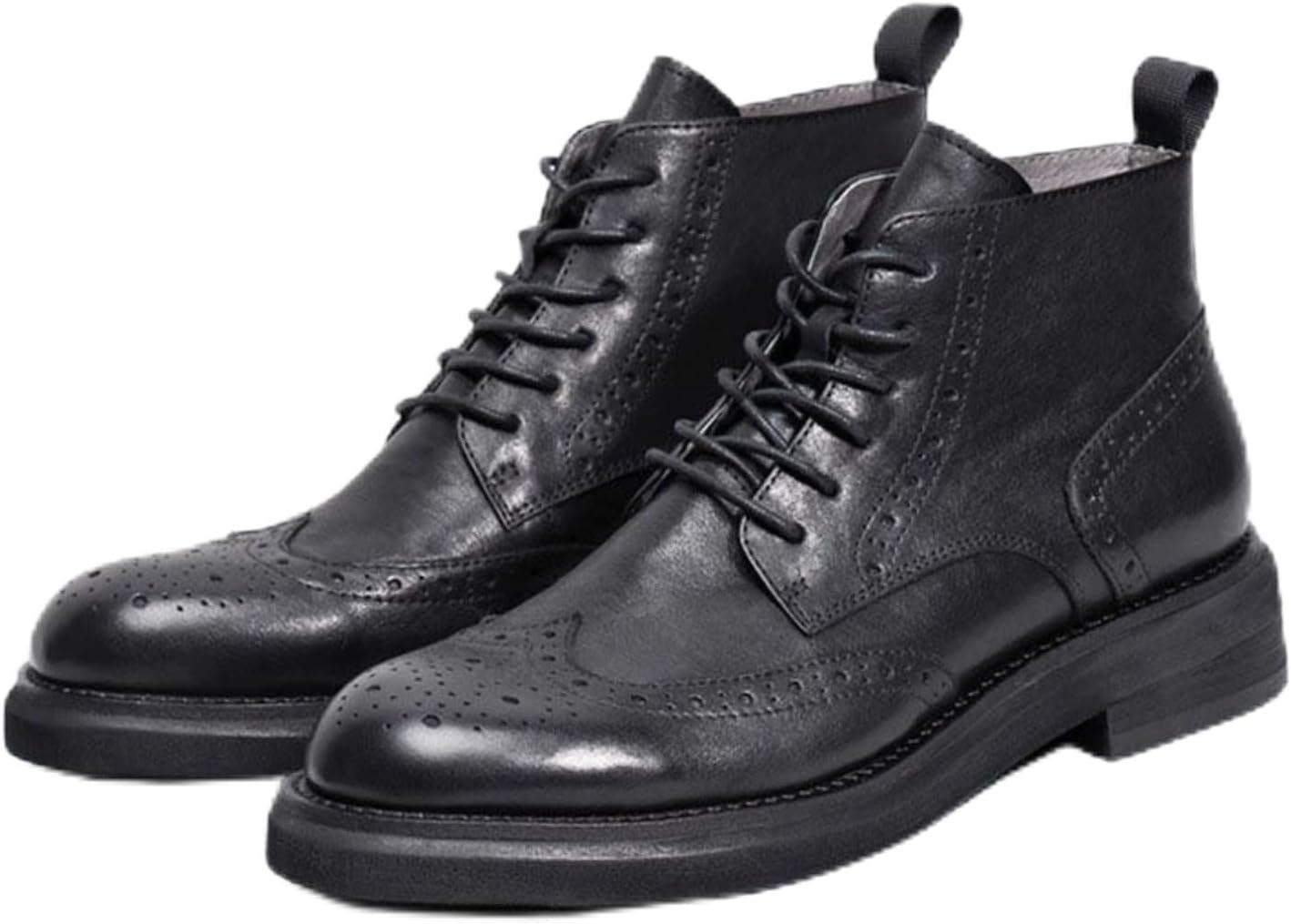 

Мужские вестерн-боны Azttoztto, ботинки с толстой подошвой и эффектом увеличения роста, ботинки до середины голени с круглым носком, повседневные ботинки, черный