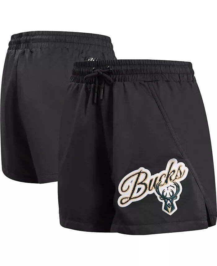 

Женские черные тканые шорты с надписью Milwaukee Bucks Pro Standard