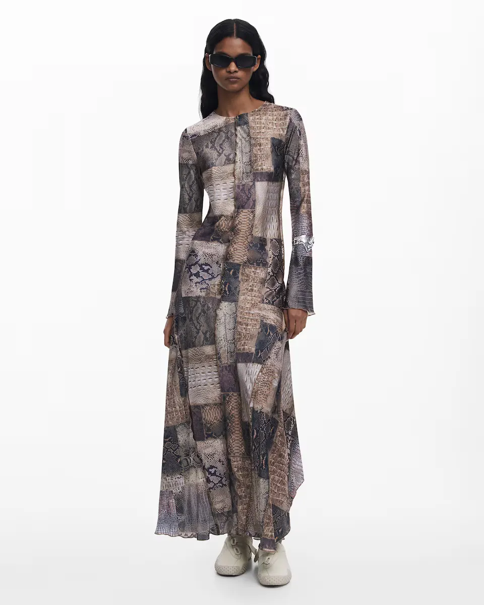 

Платье струящееся с принтом "animal print" Desigual, коричневый