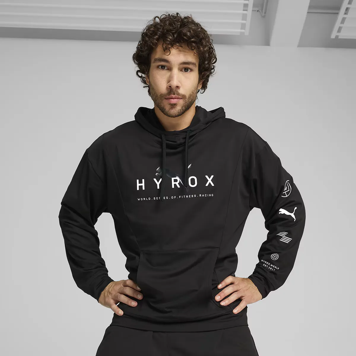 

HYROX x PUMA M Studio Cloudspun Hoodie Мужская толстовка Puma, черный