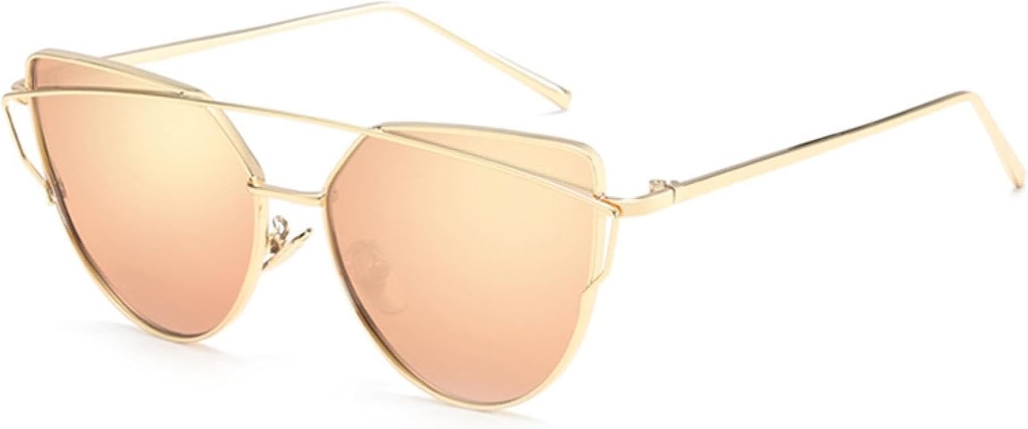 

Женские солнцезащитные очки «кошачий глаз» — зеркальные линзы цвета розового золота — модные ретро-очки — солнцезащитные очки с защитой от УФ-излучения UV400 DSVIGF, 10