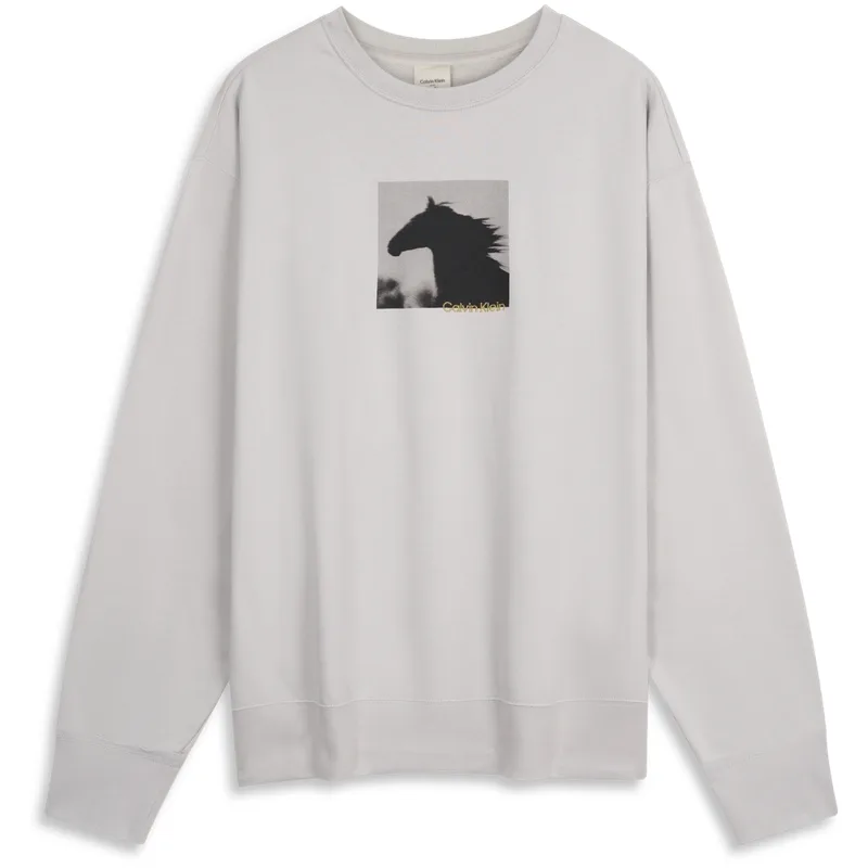 Свитшот унисекс с круглым вырезом из коллекции Year Of The Horse Calvin Klein, FPU-Velvet Mist Gray