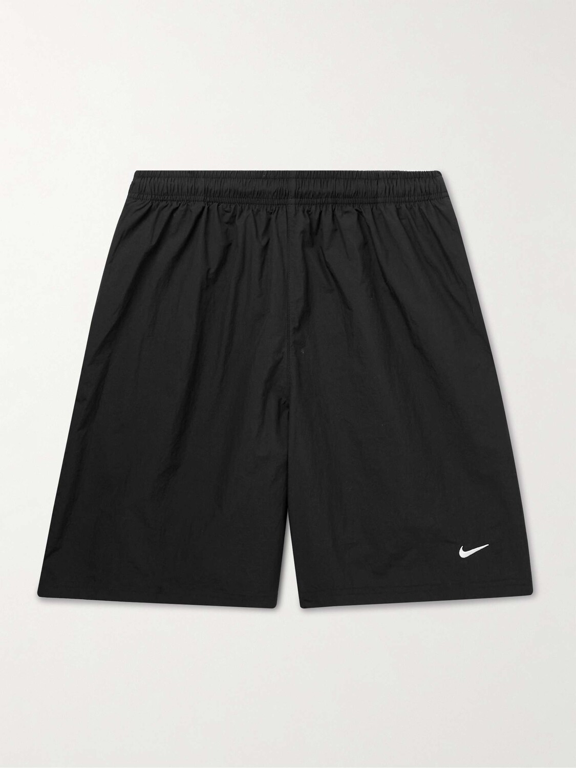 

Прямые эластичные шорты с вышитым логотипом и завязками на шнурке NIKE, черный