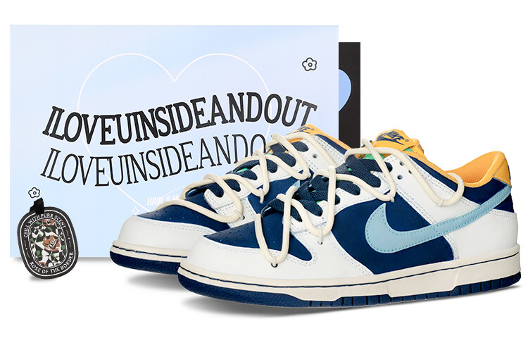 

Кроссовки Nike Dunk Skateboard Shoes Women's Low-Top White/blue./yellow