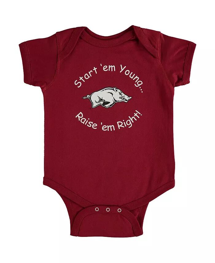 

Боди для новорожденных и младенцев для мальчиков и девочек Cardinal Arkansas Razorbacks Start 'Em Young Little King Apparel