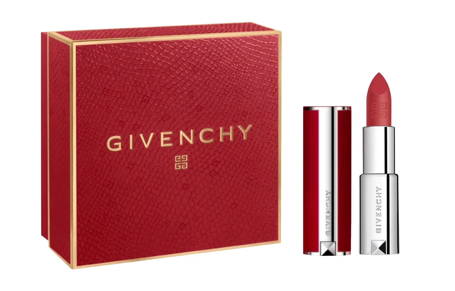 

Givenchy Ограниченный новогодний набор премиум помад red velvet матовые, выравнивающие тон, 3.4г