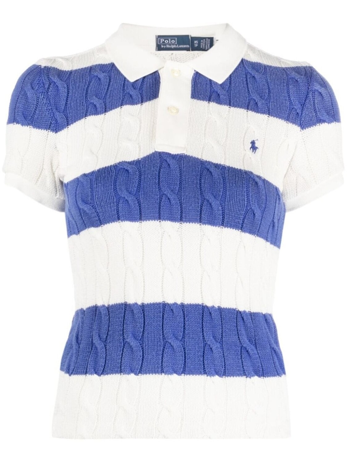 

Polo Ralph Lauren полосатая рубашка поло фактурной вязки, синий