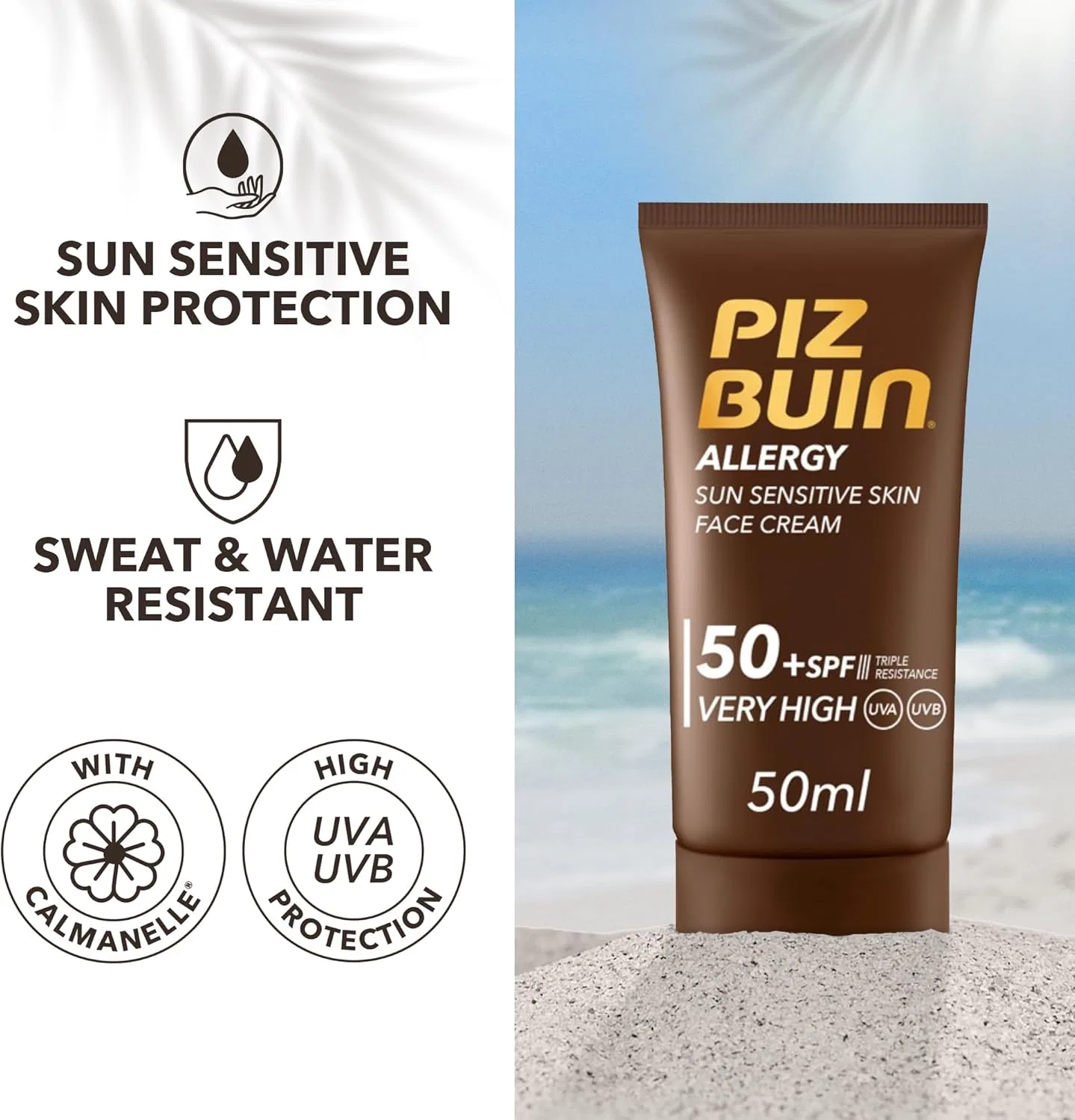 Крем для лица SPF50 PIZ BUIN Для чувствительной кожи Allergy Day — фото 2