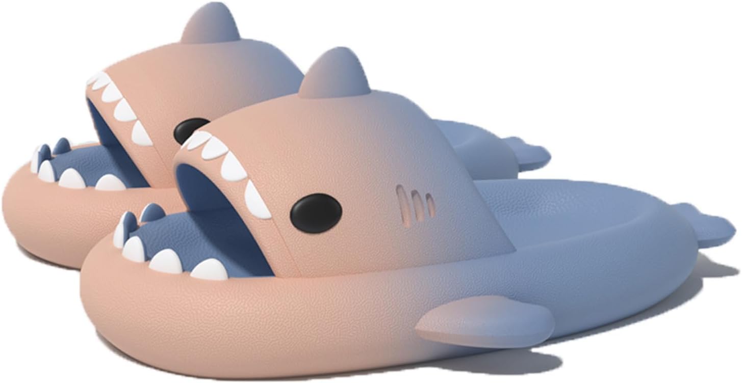 

Тапочки Zureto Shark Cloud, милые тапочки с рисунком акулы для дома и улицы для женщин и мужчин, синий/розовый