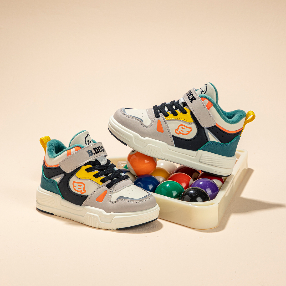 B.Duck Желтые термо High top детские скейтбординг кроссовки для детей 3-7 лет — фото 4