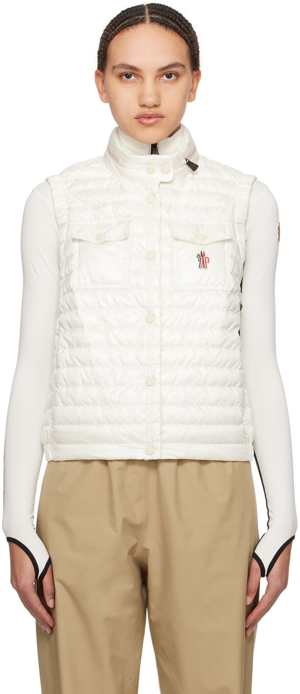

Белый пуховый жилет из гумиана Moncler Grenoble
