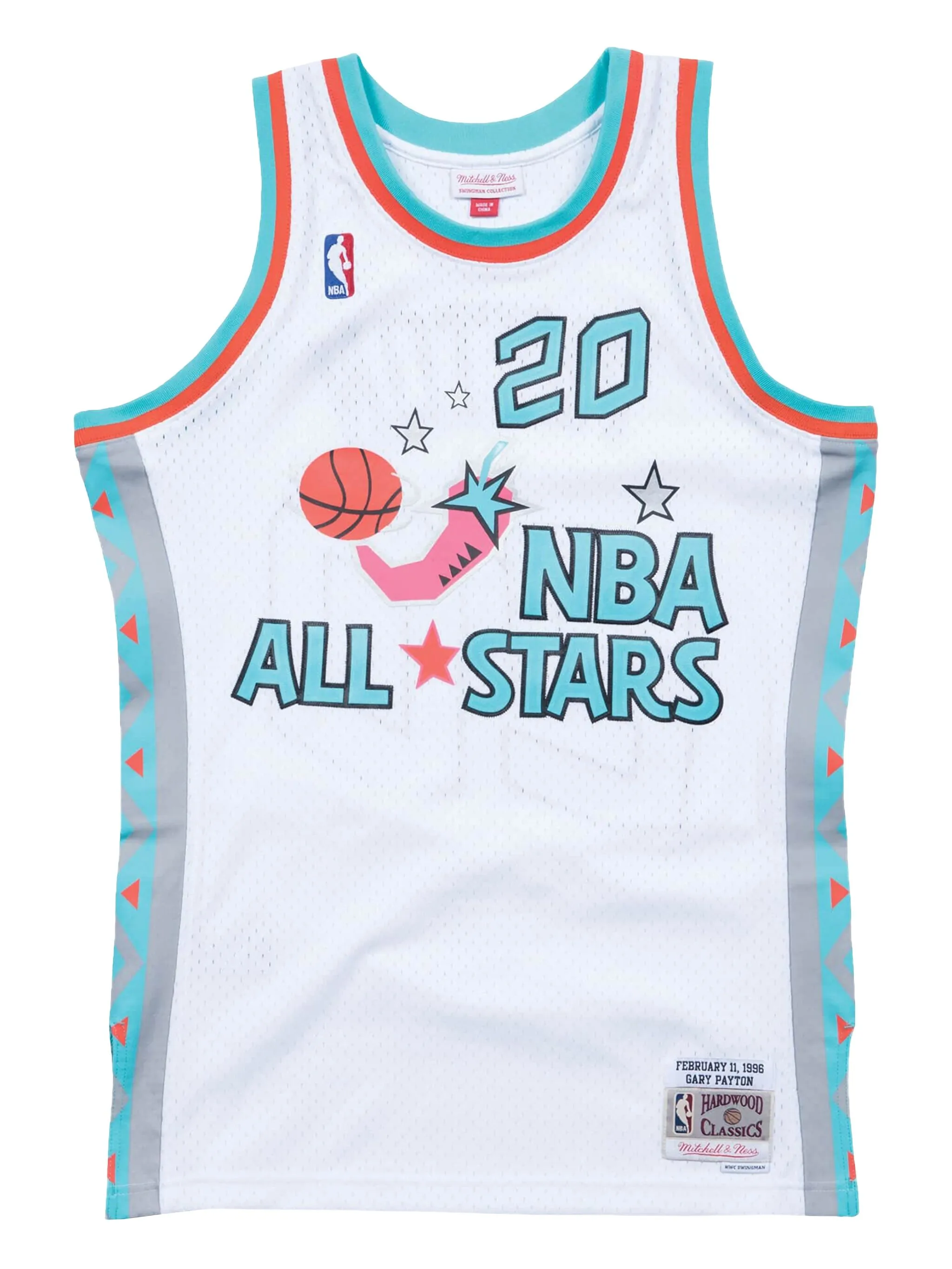 

Топ All Star 96 Gary Payton Swingman из коллаборации с NBA Mitchell & Ness, белый