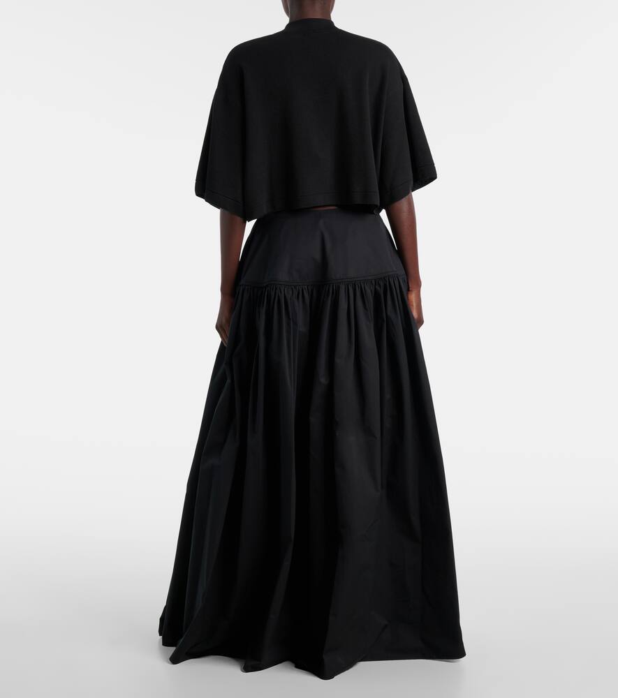 Обрезанная футболка из хлопковой смеси Alaïa, Noir Alaia — фото 3