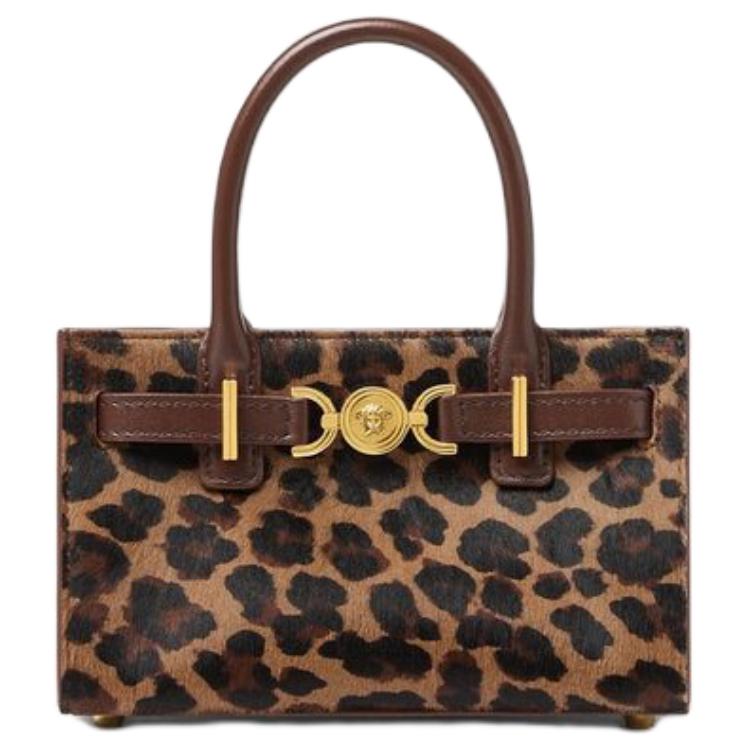 

VERSACE Сумка через плечо Medusa '95 из телячьей шерсти, кроссбоди, мини-сумка для женщин с леопардовым принтом