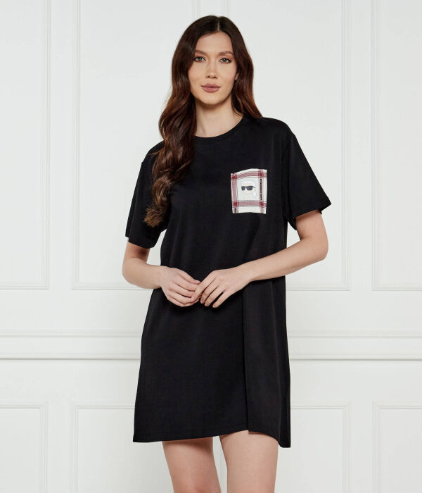 

Ночная рубашка женская Karl Lagerfeld Ikon из органического хлопка, черный