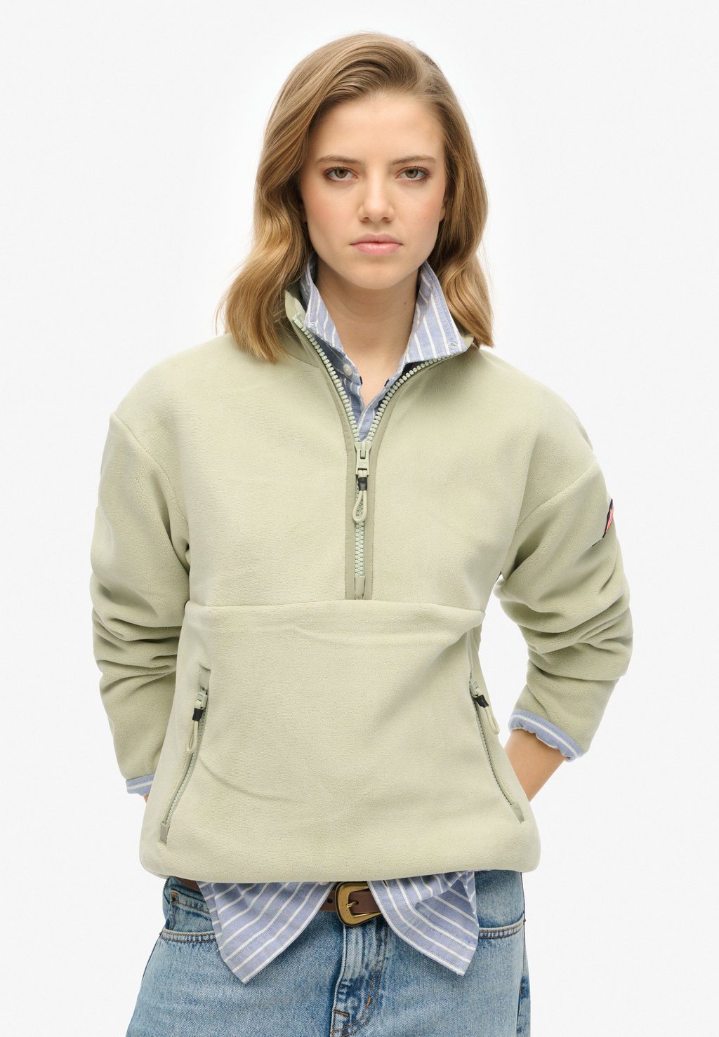 

Флисовый джемпер ACTIVE HALF ZIP Superdry, зеленый