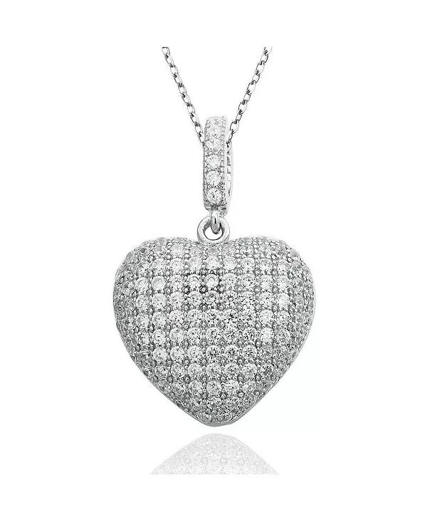 

Ожерелье Suzy Levian из стерлингового серебра с миниатюрным кулоном в форме сердца и кубическими цирконами Suzy Levian New York, white