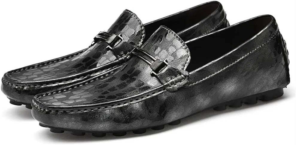 Лоферы крокодиловая текстура мужские, Grey PUGHGAETZF