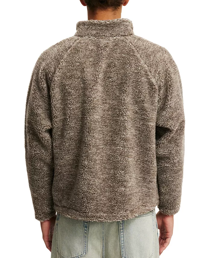 

Мужской флисовый свитшот Teddy 1/2 Zip COTTON ON, коричневый/бежевый