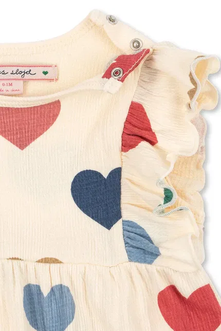 Ромпер без рукавов хлопковый Chleo Frill Romper Konges Sløjd, бежевый — фото 3