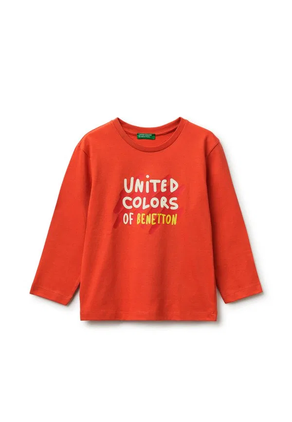 Футболка с длинными рукавами и принтом логотипа United Colors Of Benetton, Red