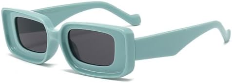 

Солнцезащитные очки конфетных цветов прямоугольной формы для женщин, винтажные солнцезащитные очки для мужчин, модные солнцезащитные очки цвета шампанского в стиле панк MTZJH, Green Grey