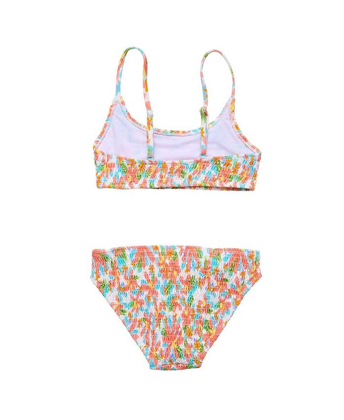 Бикини Snapper Rock Girls' Hawaiian Luau из экологически чистого материала со сборками - Little Kid, Big Kid, оранжевый — фото 2