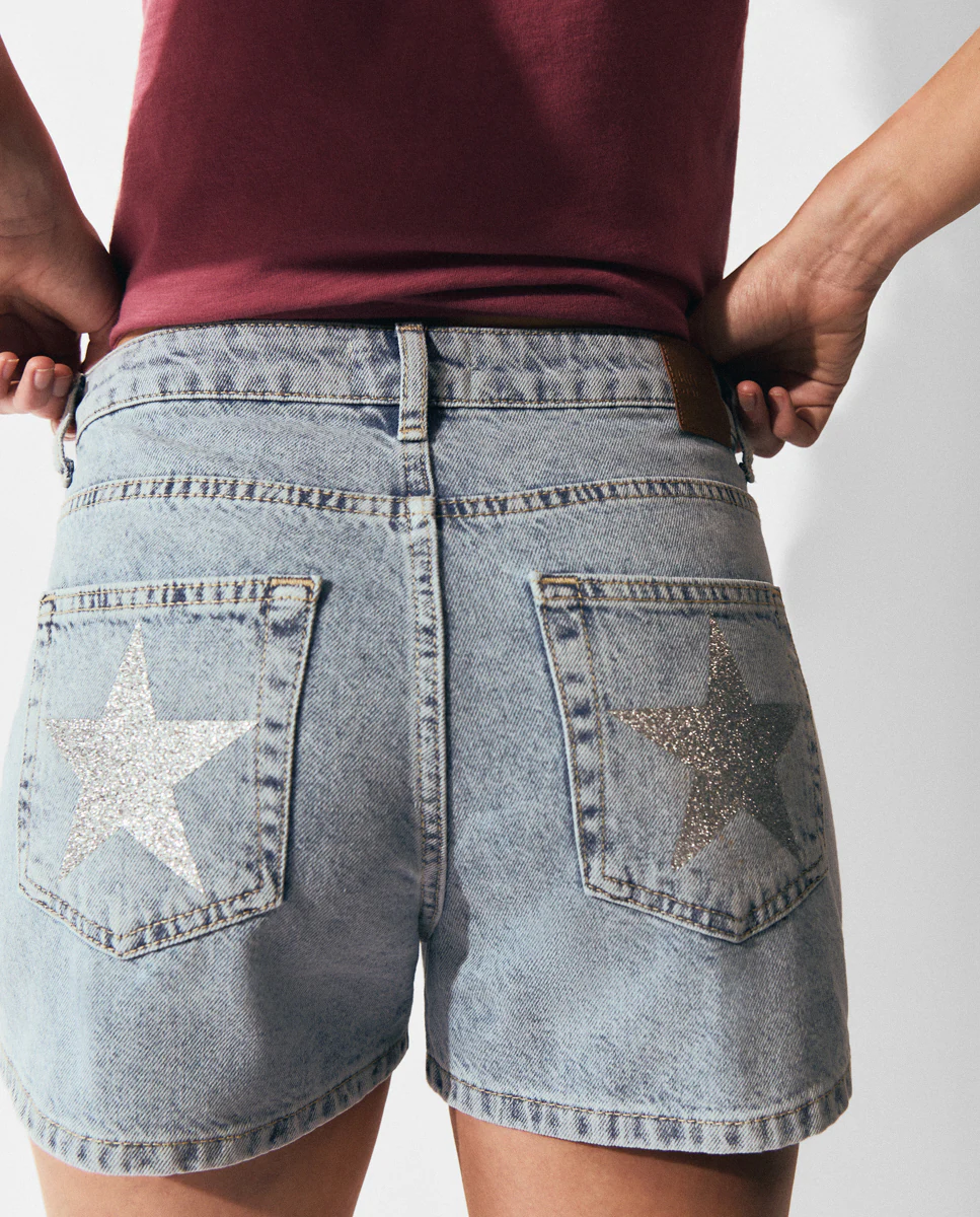 

Женские шорты со звездами Brownie, светло-голубой