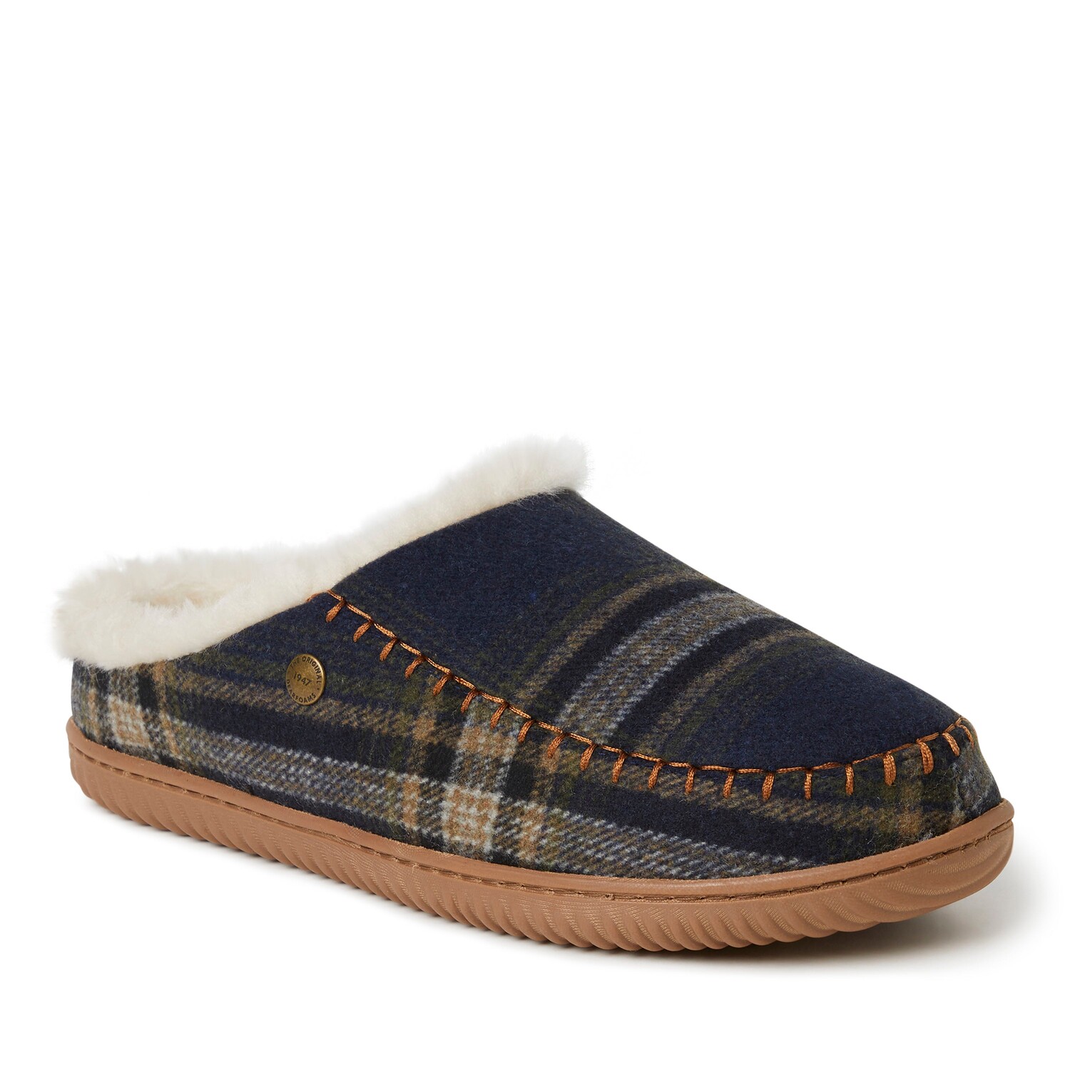 

Мужские домашние и уличные тапочки Alpine от Dearfoams Bern, цвет Black Plaid